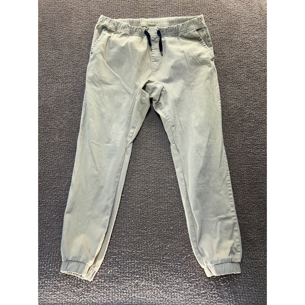 WT02 Mens Khaki Jogger Pants XXL Tan Twill Elastic Waist Drawstring 0102B48-0